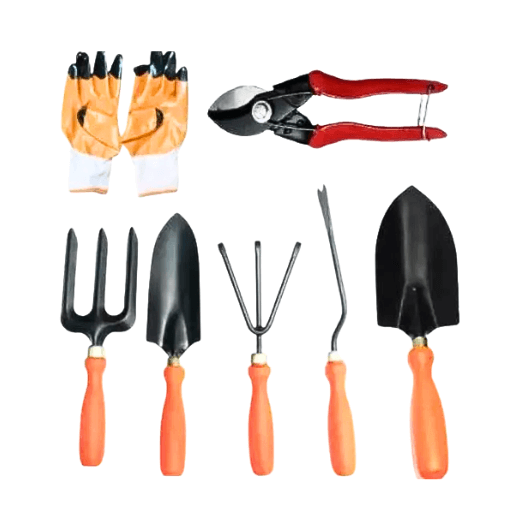 Garden Tools Set Of 5, 1 Pruner 1 & Pair Gloves - Agroseeds